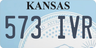 KS license plate 573IVR