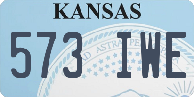 KS license plate 573IWE