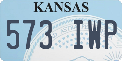 KS license plate 573IWP