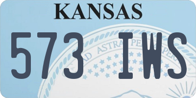 KS license plate 573IWS