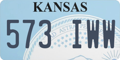 KS license plate 573IWW