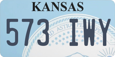 KS license plate 573IWY