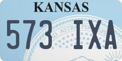 KS license plate 573IXA