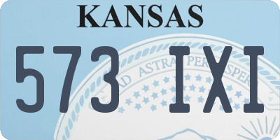 KS license plate 573IXI