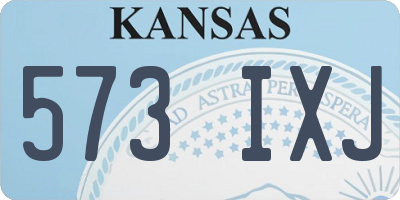 KS license plate 573IXJ