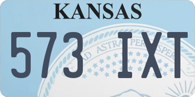 KS license plate 573IXT