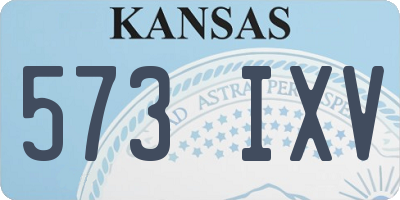 KS license plate 573IXV