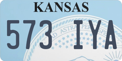 KS license plate 573IYA