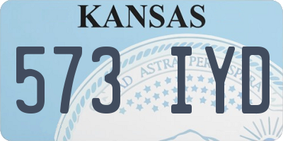 KS license plate 573IYD