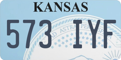 KS license plate 573IYF