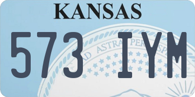 KS license plate 573IYM