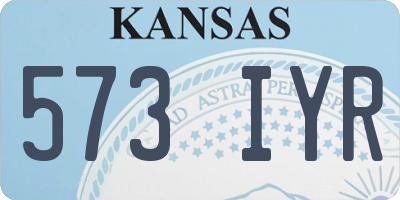 KS license plate 573IYR