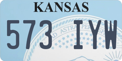 KS license plate 573IYW