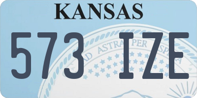 KS license plate 573IZE
