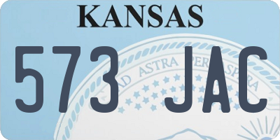 KS license plate 573JAC