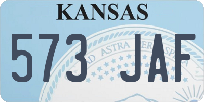 KS license plate 573JAF