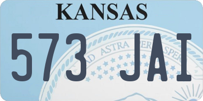 KS license plate 573JAI