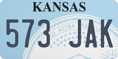 KS license plate 573JAK