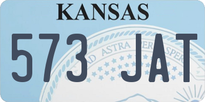 KS license plate 573JAT