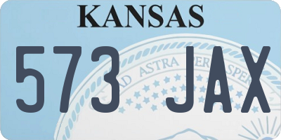 KS license plate 573JAX