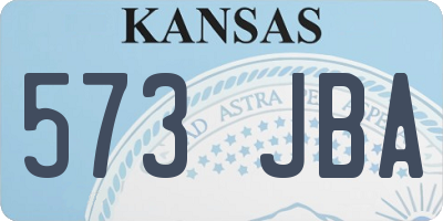 KS license plate 573JBA