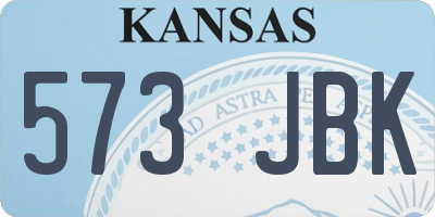 KS license plate 573JBK