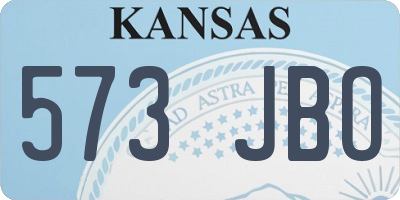KS license plate 573JBO