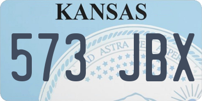KS license plate 573JBX