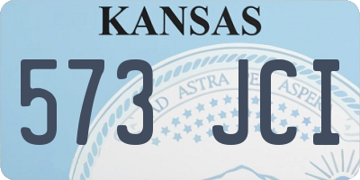 KS license plate 573JCI