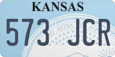 KS license plate 573JCR