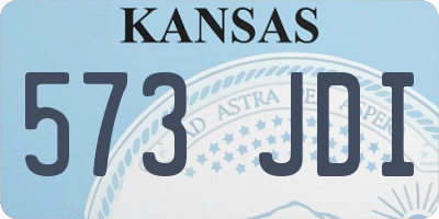 KS license plate 573JDI
