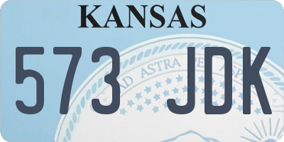 KS license plate 573JDK