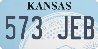 KS license plate 573JEB