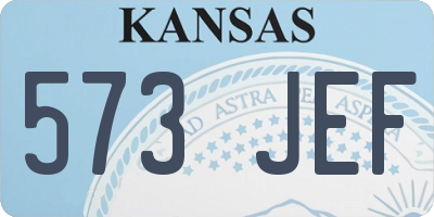 KS license plate 573JEF