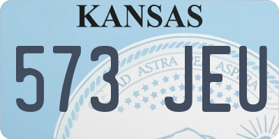 KS license plate 573JEU