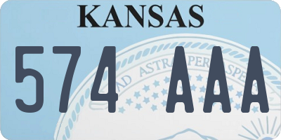 KS license plate 574AAA