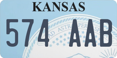 KS license plate 574AAB