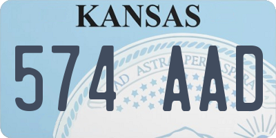 KS license plate 574AAD