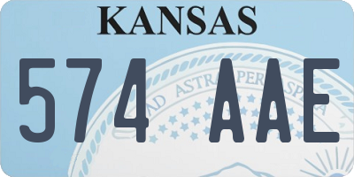 KS license plate 574AAE