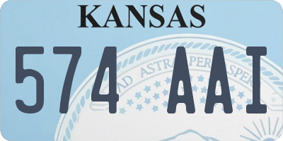 KS license plate 574AAI