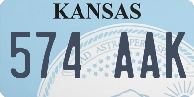 KS license plate 574AAK