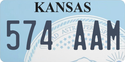 KS license plate 574AAM