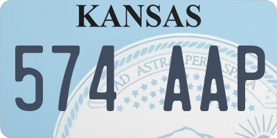 KS license plate 574AAP