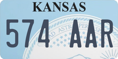 KS license plate 574AAR