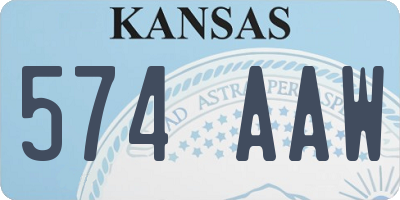 KS license plate 574AAW