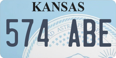 KS license plate 574ABE