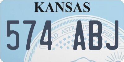 KS license plate 574ABJ