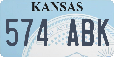 KS license plate 574ABK