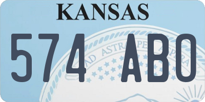 KS license plate 574ABO
