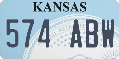 KS license plate 574ABW